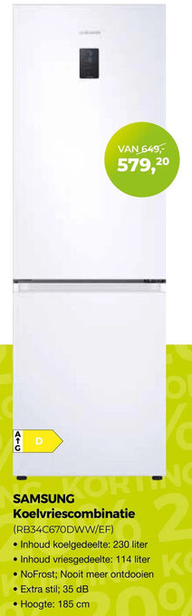 EP Beerepoot SAMSUNG Koelvriescombinatie (RB34C670DWW/EF) aanbieding