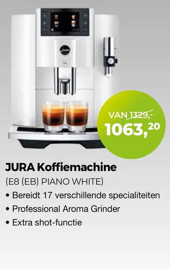 EP Beerepoot JURA Koffiemachine (E8 (EB) PIANO WHITE) aanbieding