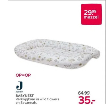 Prenatal Jollein babynest verkrijgbaar in wild flowers en savannah. aanbieding