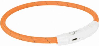 Bol.com Trixie halsband hond flash lichthalsband usb tpu / nylon oranje - 45x0.7 cm aanbieding