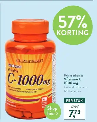 Holland & Barrett Vitamine C 1000 mg aanbieding