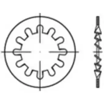 Conrad Toolcraft 138348 tandveerringen binnendiameter: 28 mm din 6797 verenstaal 100 stuk(s) aanbieding