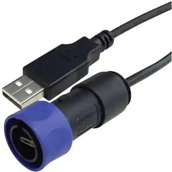 Conrad Bulgin usb-kabel usb 2.0 usb-a stekker, usb-micro-b stekker 5.00 m zwart, blauw pxp4040/b/5m00 aanbieding