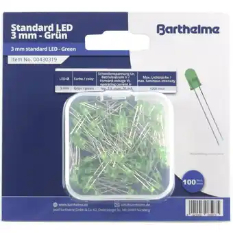 Conrad Barthelme led-assortiment groen rond 3 mm 100 mcd 30 ° 20 ma 2 v aanbieding