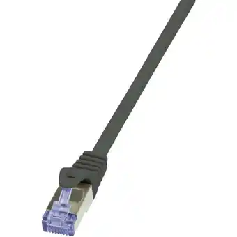 Conrad Logilink cq4093s rj45 netwerkkabel, patchkabel s/ftp 10.00 m zwart vergulde steekcontacten, vlambestendig, snagless 1 stuk(s) aanbieding