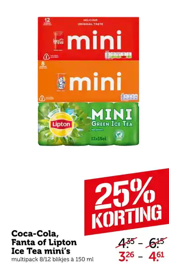 Coop Coca-Cola, Fanta of Lipton Ice Tea mini's aanbieding