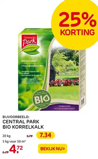 Praxis Central park bio korrelkalk 20kg aanbieding