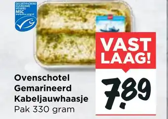 Vomar Voordeelmarkt Ovenschotel Gemarineerd Kabeljauwhaasje 330 gram aanbieding