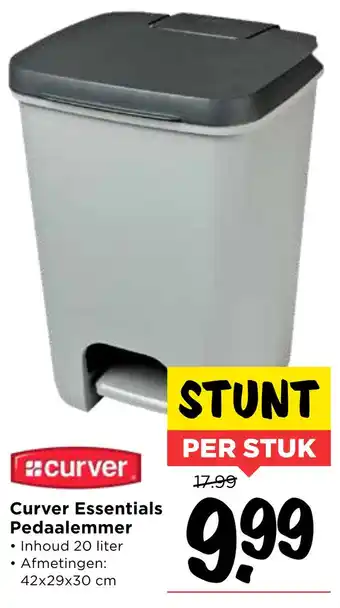 Vomar Voordeelmarkt Curver Essentials Pedaalemmer aanbieding