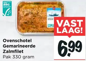 Vomar Voordeelmarkt Ovenschotel Gemarineerde Zalmfilet 330 gram aanbieding