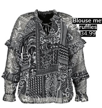 MS Mode Blouse met ruffles aanbieding