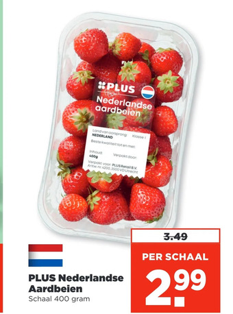 PLUS Plus nederlandse aardbeien aanbieding