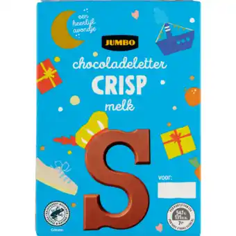 Jumbo Jumbo chocoladeletter crisp melk s 65g aanbieding