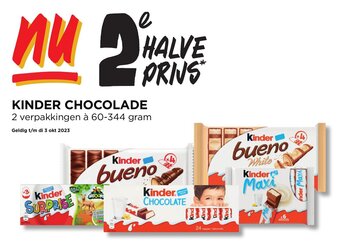 Jumbo KINDER CHOCOLADE 60-344 g aanbieding