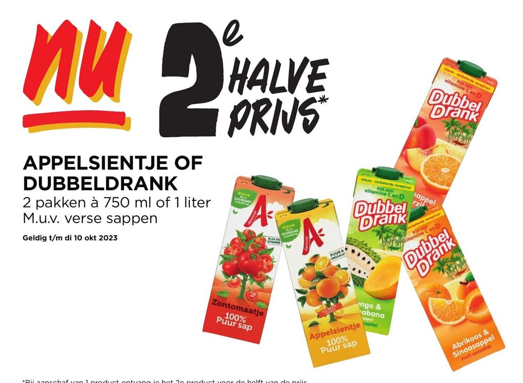 Jumbo APPELSIENTJE OF DUBBELDRANK 750 ml aanbieding