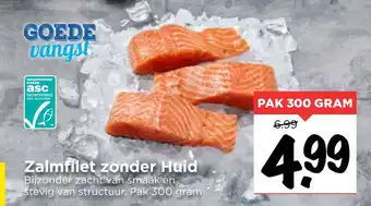 Vomar Voordeelmarkt Zalmfilet zonder Huid 300 gram aanbieding