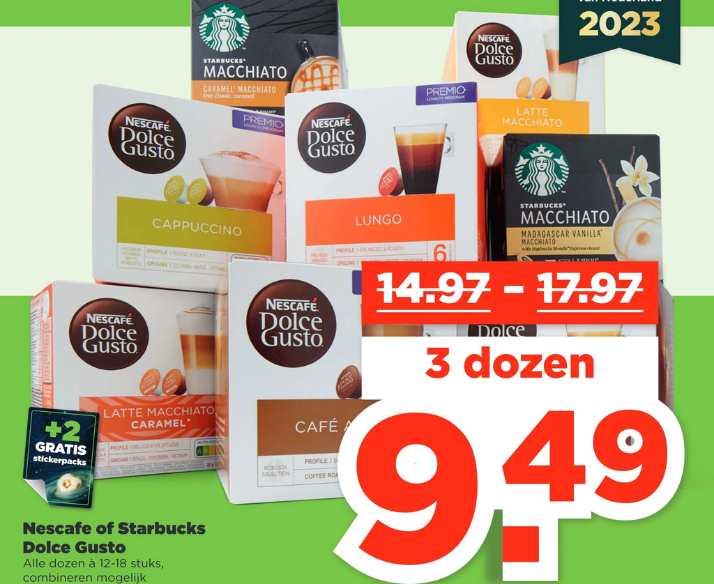 PLUS Nescafe of starbucks dolce gusto aanbieding