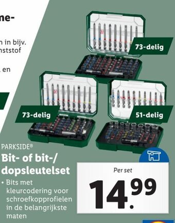 Lidl PARKSIDE Bit- of bit-/ dopsleutelset aanbieding