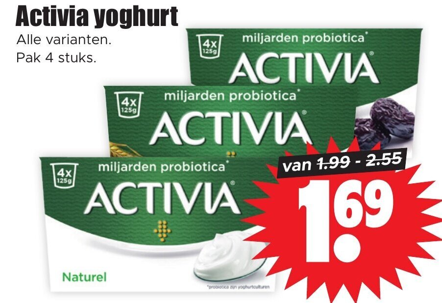 Activia yoghurt aanbieding bij Dirk