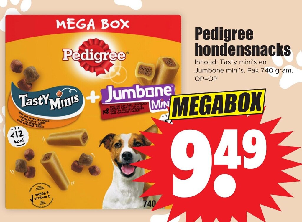 Dirk Pedigree hondensnacks  740g aanbieding