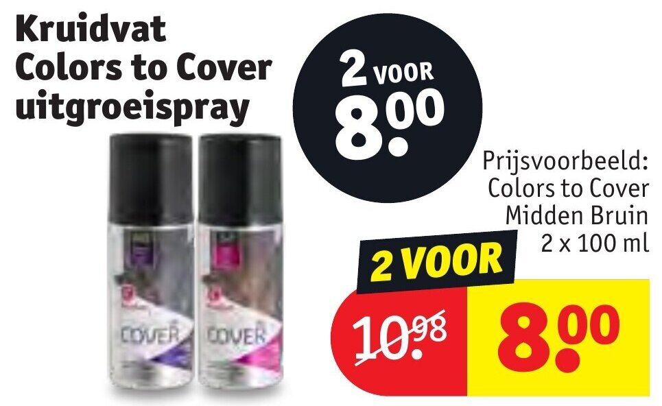 Kruidvat Colors to Cover uitgroeispray aanbieding bij Kruidvat
