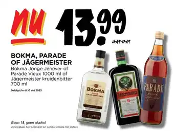 Jumbo Bokma, parade of jägermeister aanbieding