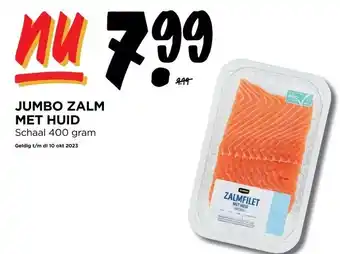 Jumbo Jumbo zalm met huid schaal 400 gram aanbieding