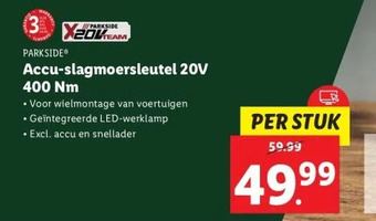 Lidl Parksideⓡ accu-slagmoersleutel 20v 400 nm aanbieding