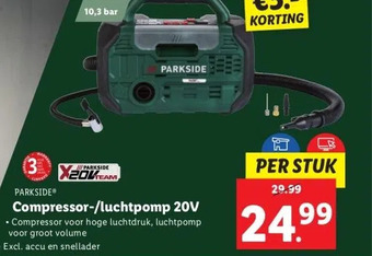 Lidl Parksideⓡ compressor-/luchtpomp 20v aanbieding