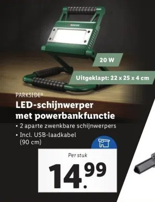 Lidl Parksideⓡ led-schijnwerper met powerbankfunctie aanbieding