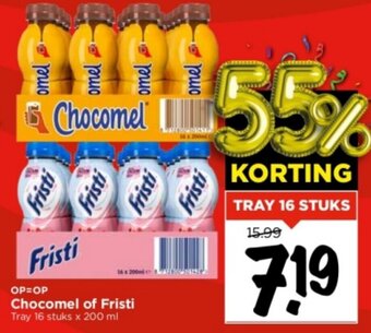 Vomar Voordeelmarkt Chocomel of Fristi Tray 16 stuks x 200 ml aanbieding