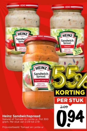 Vomar Voordeelmarkt Heinz Sandwichspread aanbieding