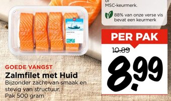 Vomar Voordeelmarkt Zalmfilet met Huid Pak 500 gram aanbieding