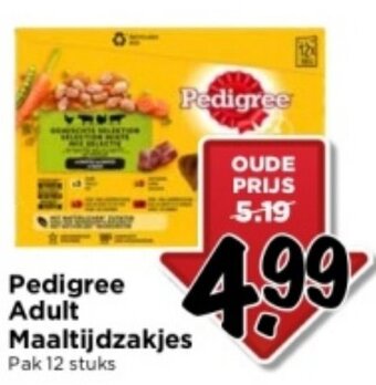 Vomar Voordeelmarkt Pedigree Adult Maaltijdzakjes Pak 12 stuks aanbieding