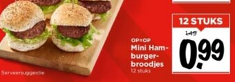 Vomar Mini Hamburger broodjes 12 stuks aanbieding