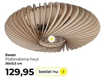 Lampidee Swan plafondlamp hout aanbieding