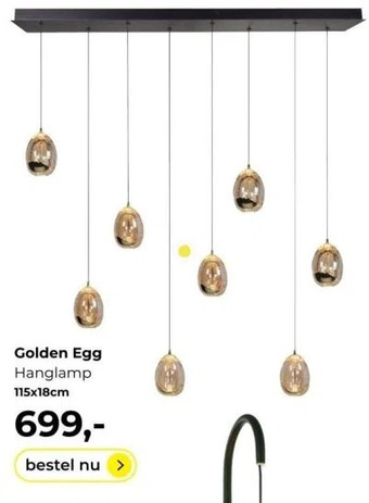 Lampidee Golden egg hanglamp 115x18cm aanbieding