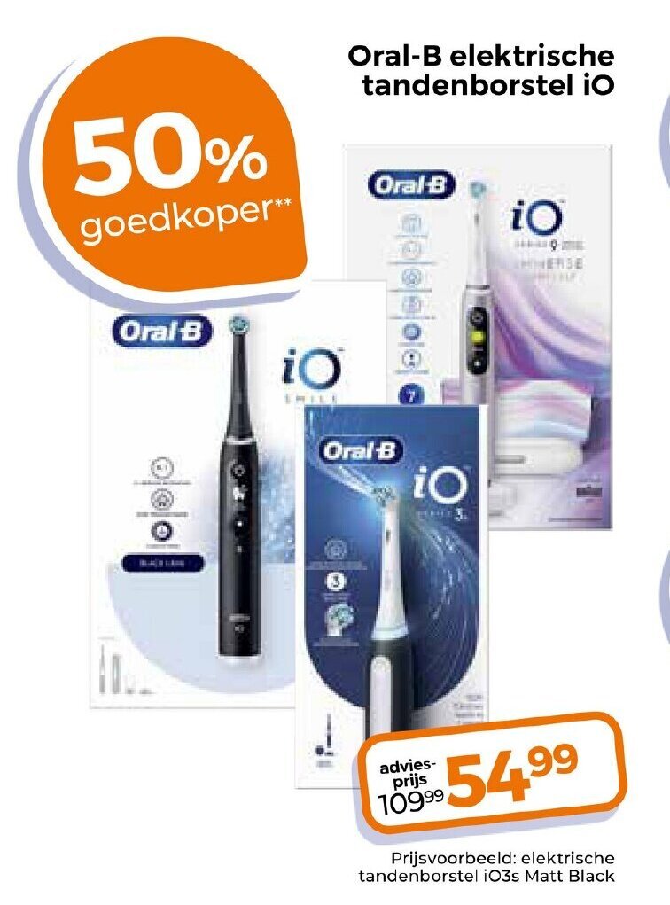 Trekpleister Oral-B elektrische tandenborstel iO aanbieding