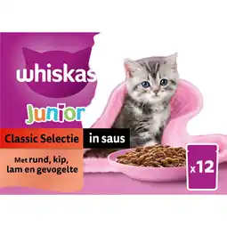Albert Heijn Whiskas junior classic selectie in saus aanbieding
