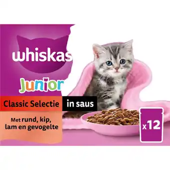 Albert Heijn Whiskas junior classic selectie in saus aanbieding