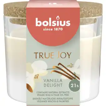 Albert Heijn Bolsius geurglas met kurk true joy vanilla aanbieding