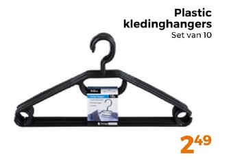 Trekpleister Plastic kledinghangers Set van 10 aanbieding