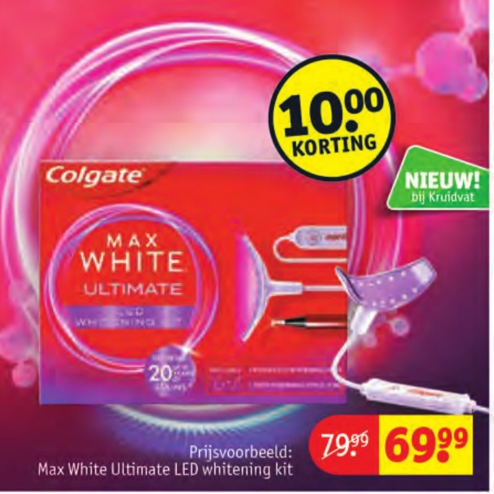 Max White Ultimate LED whitening kit aanbieding bij Kruidvat