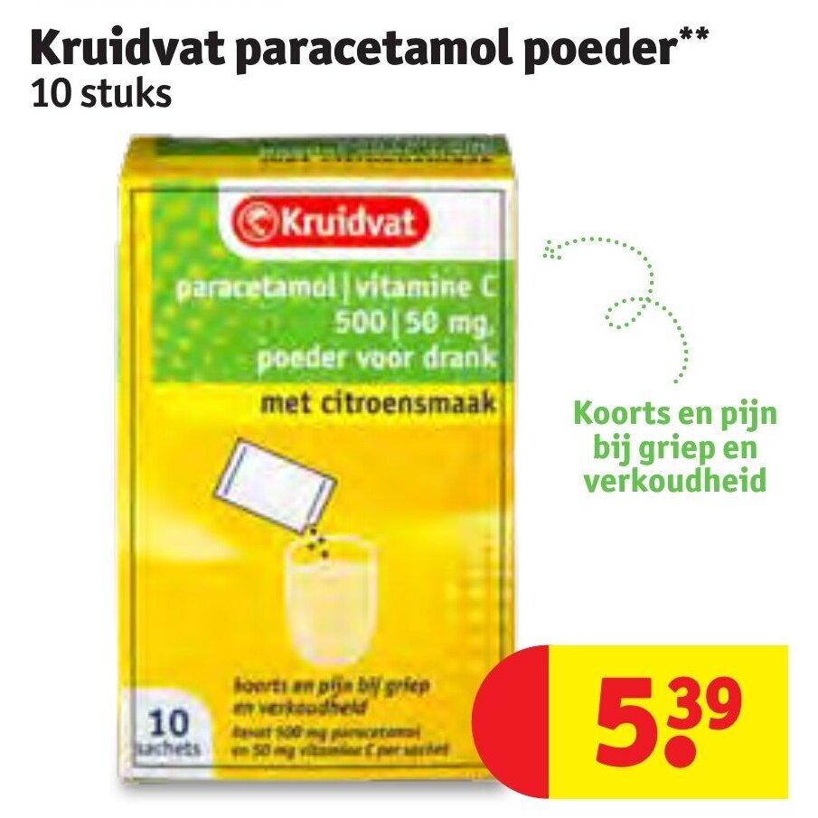 Kruidvat paracetamol poeder aanbieding bij Kruidvat
