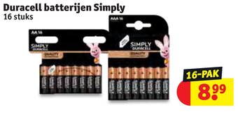 Kruidvat Duracell batterijen Simply 16 stuks aanbieding