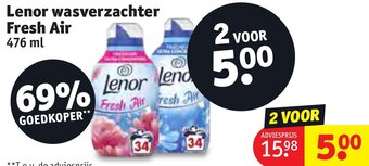 Kruidvat Lenor wasverzachter Fresh Air 476 ml aanbieding