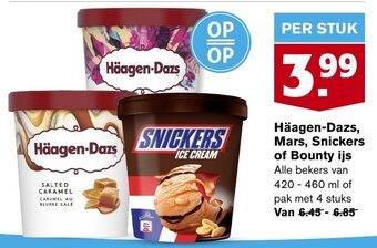 Hoogvliet Häagen-Dazs, Mars, Snickers of Bounty ijs aanbieding