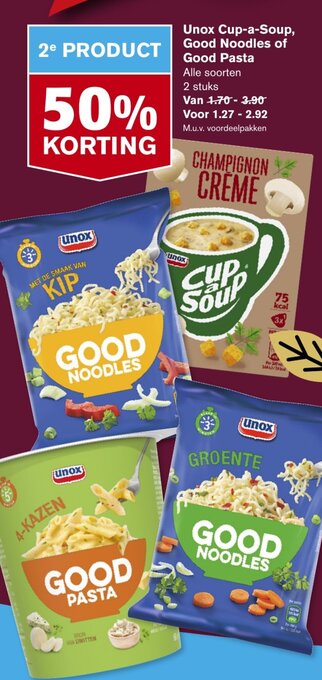 Hoogvliet Unox Cup-a-Soup, Good Noodles of Good Pasta aanbieding