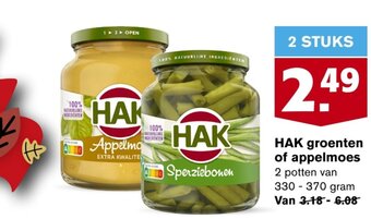 Hoogvliet HAK groenten of appelmoes aanbieding