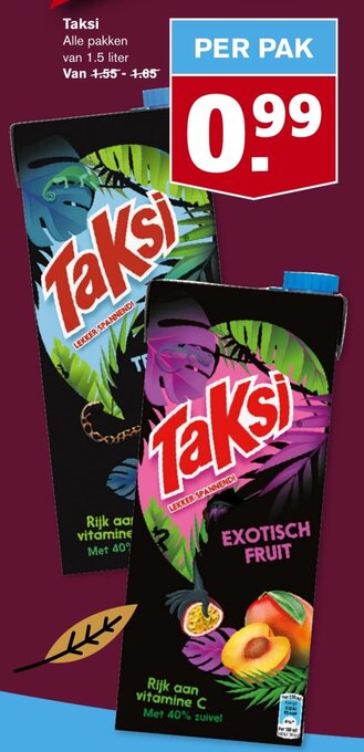 Hoogvliet Taksi Alle pakken van 1.5 liter aanbieding
